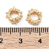 Brass Micro Pave Clear Cubic Zirconia European Beads KK-B172-03G-2