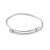 304 Stainless Steel Open Cuff Bangle with Oval Beaded X1-BJEW-C031-01P-3