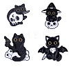 4Pcs 4 Style Halloween Cat Enamel Pin JEWB-SZ0001-98-1