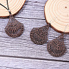 Wood & Wax Cord Pendant Necklaces & Hoop Earrings Sets FS-WG8CCFA-01-1