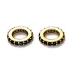 Brass Micro Pave Cubic Zirconia European Beads KK-B028-18G-F-2