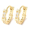 Ring with Letter X 925Sterling Silver Micro Pave Clear Cubic Zirconia Hoop Earrings for Women EJEW-K317-03G-4