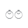 S925 Silver Circle Stud Earrings YG2463-1