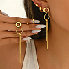 Stainless Steel Ring Tassel Earrings Sets LS-OV1980-1-1