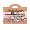 4Pcs Bohemian Style Alloy & Glass & Acrylic Charm Bracelets Set WG8E884-08-2