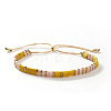Adjustable European Glass Tile Braided Bead Bracelets for Women TQ4434-3-1