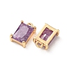 Brass Pave Cubic Zirconia Charms CU-K002-40G-C-2