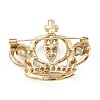 Rhinestone Crown Brooch Pins JEWB-Q030-04G-2