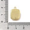 Brass Pave Natural White Shell Pendants KK-U061-07G-3