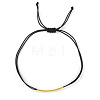 Adjustable Brass Curved Tube Woven Cord Braided Bead Bracelets WG4426-4-1