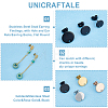 Unicraftale 48Pcs 12 Style Ion Plating(IP) 304 Stainless Steel Stud Earring Findings STAS-UN0039-36-4