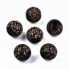 Painted Natural Wood Beads WOOD-T021-53B-01-1