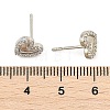 Brass Micro Pave Clear Cubic Zirconia Stud Earrings EJEW-R016-26P-05-5