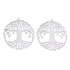 Tarnish Resistant 201 Stainless Steel Filigree Pendants LS-STAS-S118-030P-2