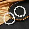 Dyed Natural Selenite Round Beaded Stretch Bracelets for Women G-U005-02J-1