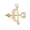 Brass Micro Pave Clear Cubic Zirconia Pendants KK-A302-06G-1