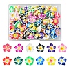 60Pcs 15 Colors Handmade Polymer Clay 3D Flower Plumeria Beads CLAY-FS0001-39-1