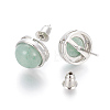 Natural Green Aventurine Stud Earrings EJEW-F162-H10-3