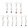 Star with Moon Natural Mixed Stone Dangle Earrings EJEW-JE06756-3
