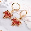 Brass Micro Pave Cubic Zirconia Leverback Earrings EJEW-K300-42G-3