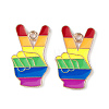 Rainbow Color Pride Alloy Enamel Pendants ENAM-K067-08-1