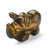 Natural Tiger Eye Carved Healing Rhinoceros Figurines DJEW-M008-02G-2