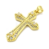 Rack Plating Brass Micro Pave Cubic Zirconia Pendants KK-B091-44G-2