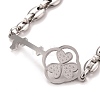 304 Stainless Steel Clover Skeleton Key Link Bracelet with Coffee Bean chains for Men Women STAS-E160-28P-2