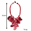 Boho Exaggerated Acrylic Leaf Pendant Waxed Cord Bib Necklaces for Women WG3049B-02-2