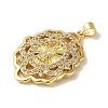 Rack Plating Brass Micro Pave Clear Cubic Zirconia Pendants KK-P267-14C-G-2