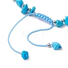 Synthetic Turquoise Beads with Natural Magnesite Anklet for Women AJEW-AN00576-01-4