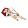 Valentine's Day Rose Flower Zinc Alloy Crystal Rhinestone Brooches JEWB-I031-04B-3