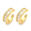 Brass Micro Pave Clear Cubic Zirconia Cuff Earrings for Women EJEW-C104-126G-1