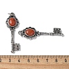 Key Brass Natural Red Jasper Big Pendants KK-D361-01AS-26-3