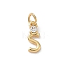 Brass Pave Clear Cubic Zirconia Charms KK-A273-01G-S-1