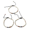 Natural Gemstone & Non-magnetic Hematite Beaded Adjustable Bracelets for Unisex BJEW-K251-09-2