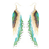 Bohemian Handmade Glass Seed Beads Wing Tassel Dangle Earrings EH5379-5