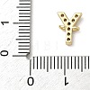Brass Micro Pave Clear Cubic Zirconia Letter Links Connector Charms KK-I382-07G-Y-3