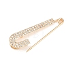 Crystal Rhinestone Safety Pin Brooches JEWB-A040-01B-G-3