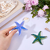 2Pcs 2 Colors Electroplated Starfish Glass Display Decorations DJEW-FH0001-59-3