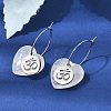 Natural Quartz Crystal & 304 Stainless Steel Hoop Earrings for Women EJEW-G475-04P-02-1