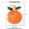 304 Stainless Steel Enamel Pendants STAS-OY014-12G-2