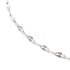 304 Stainless Steel Dapped Chain Necklace for Women NJEW-G104-02P-2