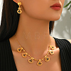Ethnic Style Brass Micro Pave Cubic Zirconia Filigree Fan Pendant Necklace & Stud Earrings Sets for Women KU3704-3