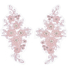 1Pair Flower Shape Polyester & Sequin Embroidery Cloth Iron On Patches DIY-CY0003-82B-1