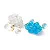 Glass Bead & Stainless Steel Pendants PALLOY-MZ01308-02-2