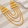 Luxurious Brass and Iron Tassel Bib Necklaces for Women's Formal Events PD1189-3