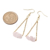 304 Stainless Steel with Natural Rose Quartz Dangle Earrings EJEW-JE06010-01-3