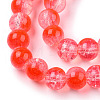 Transparent Crackle Baking Paint Glass Beads X1-DGLA-T003-01C-12-3