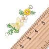 ABS Plastic Imitation Pearl Butterfly and Glass Seed Beaded Flower Links Connector Charms PALLOY-MZ01332-01-2